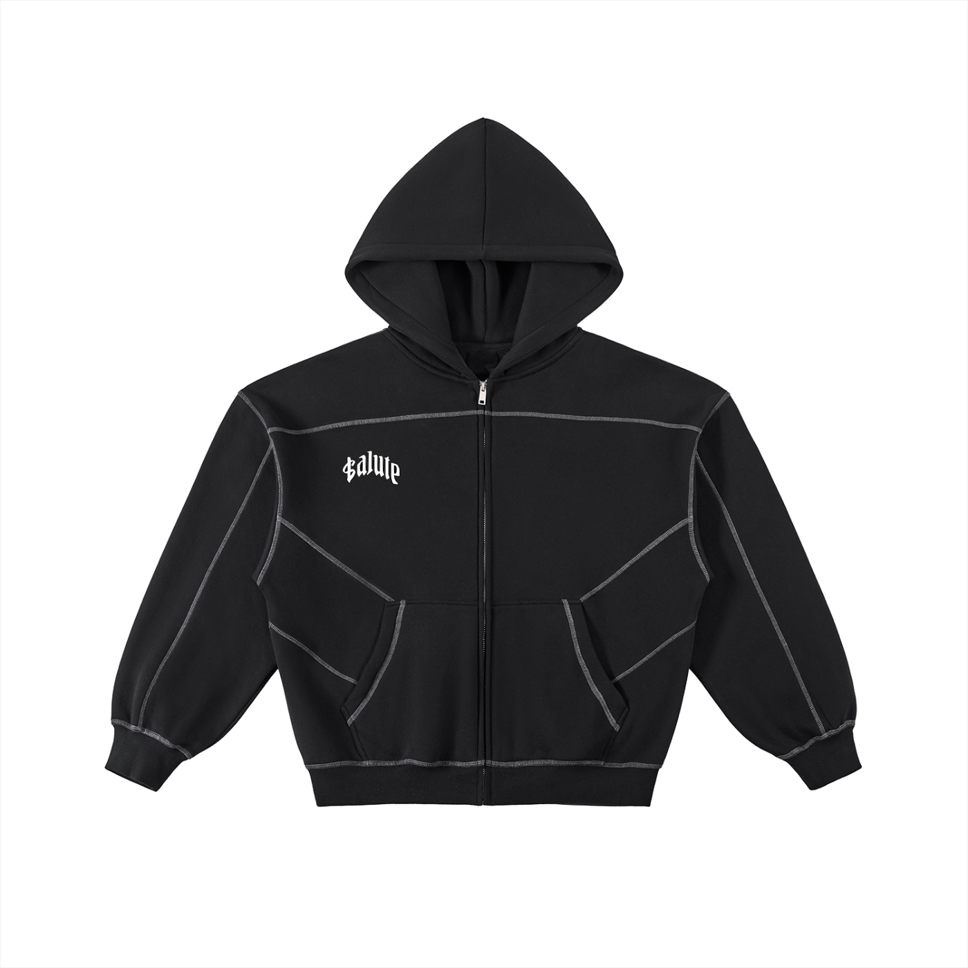 ESSENTIAL Stitched Boxy Fleece Hoodie