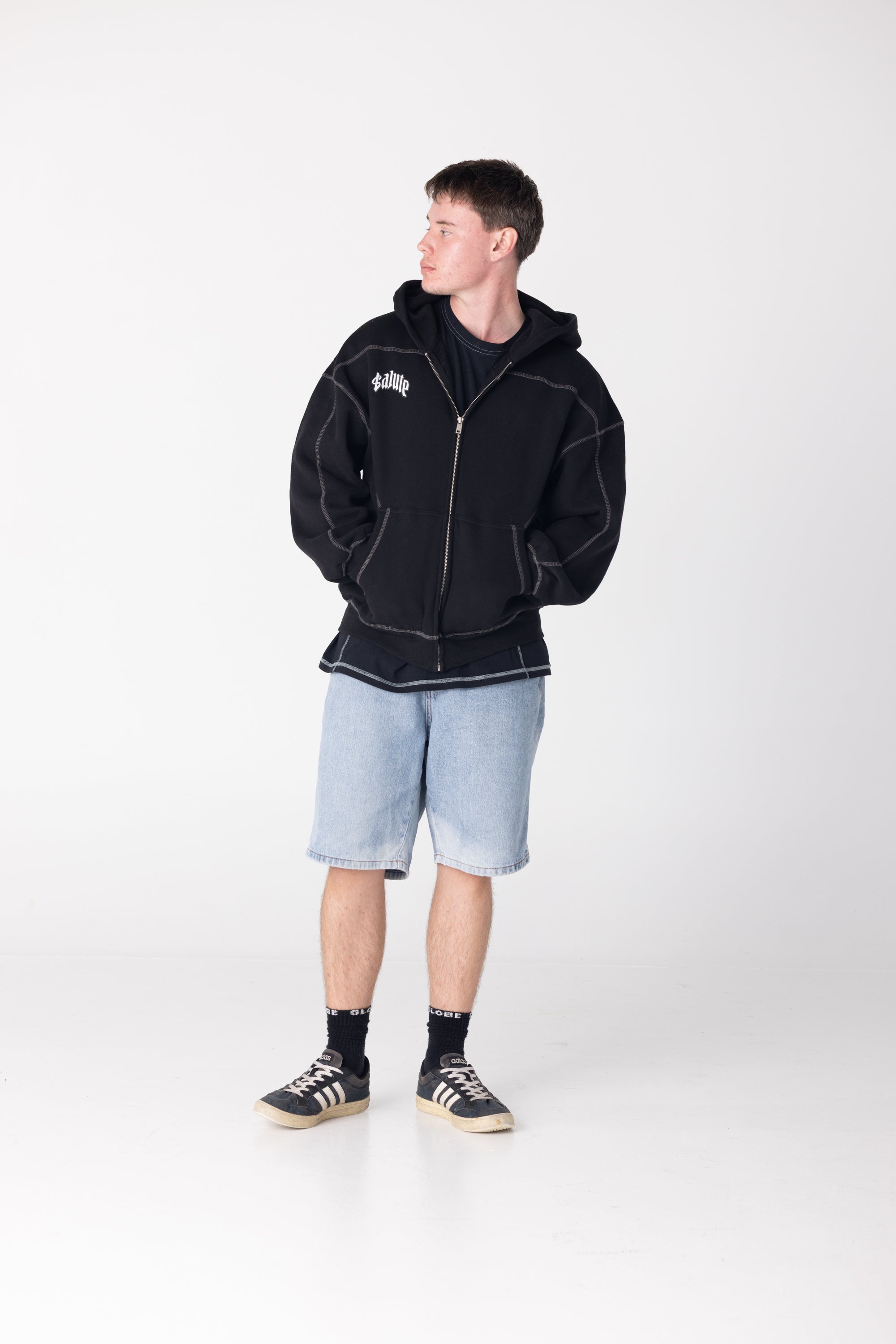 ESSENTIAL Stitched Boxy Fleece Hoodie